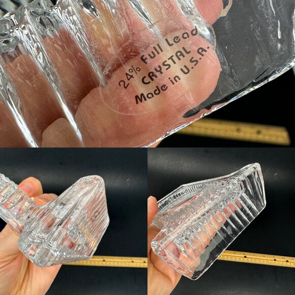 Vtg Avon Clear Glass Number 1 Shape Tabletop Picture Frame 24% Full Lead READ - Picture 5 of 12